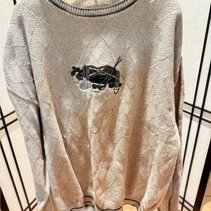 Men’s vintage sweater with golf bag design on front